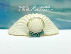 Natural Blue Diamond 5 Beads Chips 2-2.5mm by HelenCollectionJewel Natural Blue Diamond, Gold Filled Hoops, Chip Beads