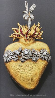 Ex-Voto, Diamonds, rubies, and gold, So Frida Kahlo . Van Cleef And Arpels, Hearts Desire, Heart Art, Religious Art, Sacred Heart, Heart Jewelry, Tiara, Antique Jewelry