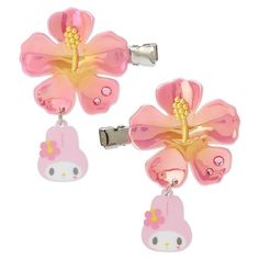 Sanrio Gyaru, Hibiscus Hair, Makeup Social, Sanrio Jewelry, Cute Hair Clip, Charmmy Kitty, Sanrio Japan, Pink Girly Things