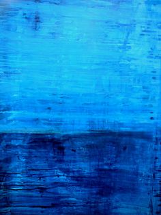 an abstract painting with blue and black colors