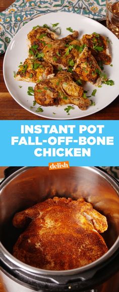 the instant pot fall - off - bone chicken is ready to be cooked