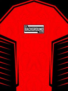 a red and black background with the back ground logo on it