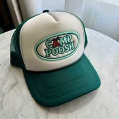 Brand New Camp Poosh Adjustable Trucker Hat From The Poosh Coachella Desert House Camp Poosh, Delta Tau Delta, Desert House, Desert Homes, House Sold, Compass, Trucker Hat, Camping, Women Accessories