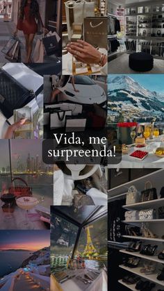 a collage of photos with the words vida, me supreenda