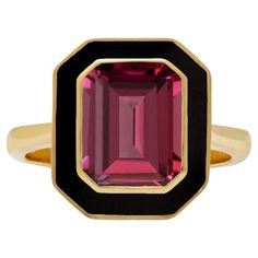 From our Brand New Aurora Collection, this stunning Rhodolite and Black Enamel Ring takes inspiration from the dazzling but rare pink ribbons of light sometimes spotted above Scandinavian Regions. The Aurora Collection marks the first use of Enamel within one of our Ready to Wear Collections and we're thrilled with the outcome. The contrasting combination of the Pink colour of the Rhodolite with the darker black of the enamel perfectly embodies the colourful night sky that inspired this piece! A Perfume Jewelry, The Dazzling, Pretty Wedding Dresses, Slim Aarons, Enamel Ring, Pretty Wedding, Jewellery Collection, Black Enamel, Pink Ribbon