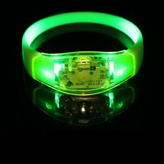 LED Flashing Green Bangle Bracelets Glow Bracelets, Led Colors, Red Bangles, Dance Floors, Disco Lights, Sound Control, Party Bars, Night Light Kids, Green Led