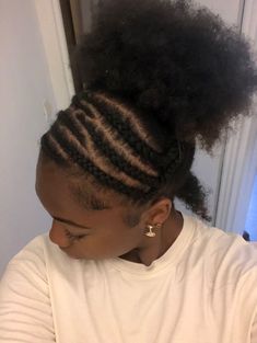 Natural Protective Hairstyles 4c, Cornrow Puff, 4c Natural Hairstyles Short, Natural Braided Hairstyles, Cute Natural Hairstyles, Natural Hair Bun Styles, Hair Puff