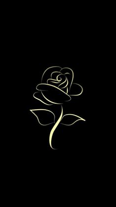 a black background with a yellow rose in the center and an outline of a heart on it