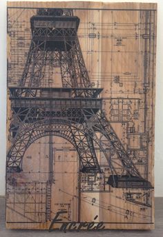 the eiffel tower is made out of wood and has been cut into pieces