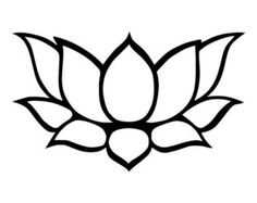 a black and white drawing of a lotus flower