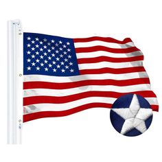 an american flag with a white star on it