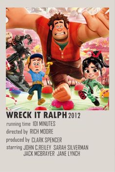 the poster for wreck it, which features characters from wreck and wreck's movie