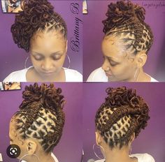 Loc Updo Styles With Curls, Loc Fishtail Styles, Loc Updo Styles, Microloc Extensions, Locs Ideas, Loc Nation