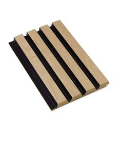 four pieces of wood with black strips on them