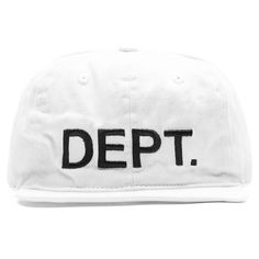 The Gallery Dept. Hat makes an impression with its cotton construction and embroidered logotype at the face. Woven eyelets can be found at the crown, while the adjustable snapback closure and flat brim provide dimension. 100% cotton Woven eyelets Embroidered logotype Flat brim Adjustable snapback closure Style No: DC-9130-WHTE Gallery Dept Hat, Gallery Dept, Hat Making, The Gallery, The Crown, Logo Embroidered, Cotton Weaving, Cotton Twill, Baseball Cap