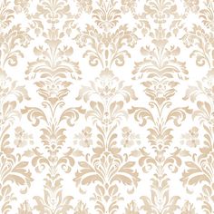 a white and beige floral wallpaper pattern