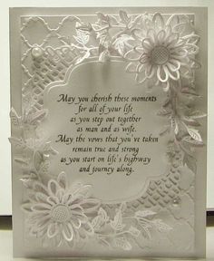 a card with a poem written on it and flowers in the center that reads, may you always have memories for all of your family