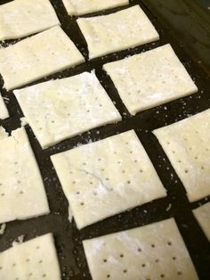 square pieces of food cooking in an oven