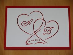 a card with two hearts drawn on it