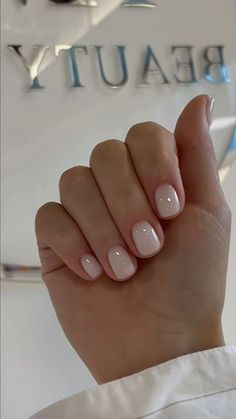 Natural Nails Manicure, Milky Nails, Short Gel Nails, Simple Gel Nails, Work Nails, Cute Gel Nails