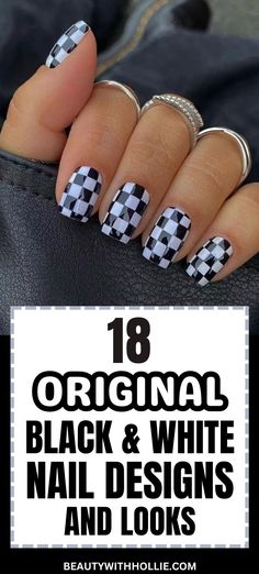 Original Black and White Nail Designs For a Monochrome Look Black And White Nail Design, White Nail Design Ideas, Monochrome Nails, White Nail Design, Black And White Nail Designs, Black And White Nail, Black And White Nail Art, Black White Nails, Winter Nail Ideas