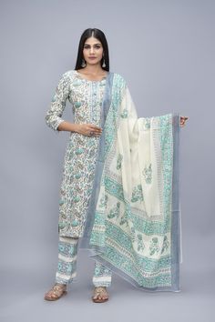 Kurti Pants, Cotton Kurtis, Printed Dupatta, Printed Kurti, Printed Pants, Ethnic Wear