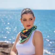 A handmade silk scarf in green and bright colors, that is made from 100% pure silk in the village of silk in Europe, that is named Soufli. DIMENSIONS SIZE 50 centimetres by 50 centimetres WEIGHT 18gr FABRIC Each scarf is made with pure silk crepe satin, with 16 mm thickness COLOR Colours may appear different in the photo because of camera angles or shadows. Primary colour: Green Secondary colour: Brown HOW TO CARE FOR YOUR SCARF Submerge in lukewarm water with liquid soap Leave to dry in shadowy Green Silk Scarves For Summer, Bandana Neck Scarf, Handpainted Silk Scarves, Green Silk Scarf, Neck Scarf Tying, Silk Scarf Style, Large Silk Scarf, Silk Neck Scarf, Hand Painted Scarves