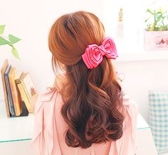 Cute Asian Fashion, Ribbon Hair, Brunette Girl, Good Hair Day, Hair Pictures, Pink Bow, Hair Day