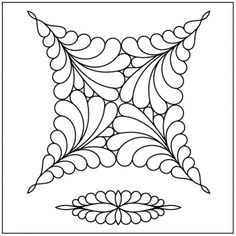 a square shaped pattern with leaves and flowers in the center, on a white background