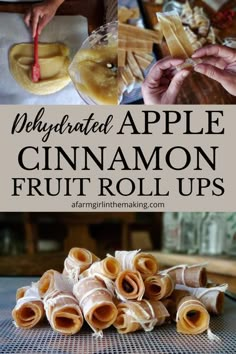 homemade cinnamon fruit roll ups that are gluing and ready to be made into an appetizer