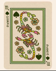 the back side of a playing card with flowers on it