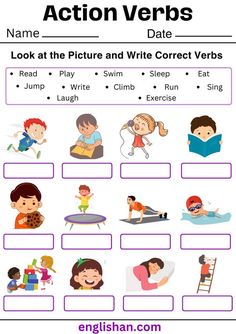 English Class 1 Worksheets, 2 Class English Worksheet, Verb Exercises Worksheets, Grade 1 Verbs Worksheets, 1 Class Worksheets English, Doing Words Worksheet For Grade 1, English Verbs Worksheets, Verbs Grade 2, Good And Bad Habits Worksheet For Kids