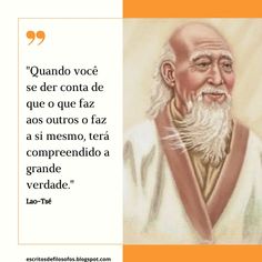 an old man with white hair and beard wearing a long white robe, in front of a quote from lao - t's