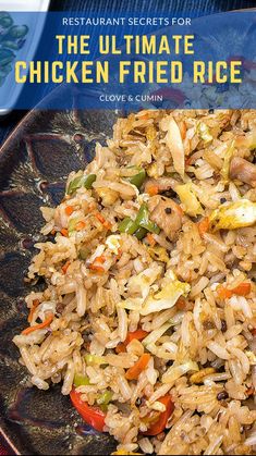 the ultimate chicken fried rice recipe on a plate