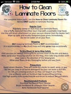 the instructions for how to clean laminate floors