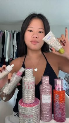 Bedazzled skincare GRWM Bedazzle Skincare, Bedazzled Skincare And Makeup, How To Bedazzle Stuff, Things To Bedazzle, Preppy Crafts