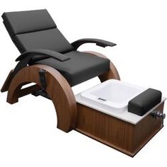 Archipedigo Motorized Pedi-Lounge - Special Order - he Archipedigo is a stylish, comfortable and motorized Pedi-Lounge that is supremely versatile. Fingertip controls recline the top into a relaxing resting position. The motorized base adjusts with the sa Nail Salon Equipment, Spa Furniture, Spa Chair, Foot Bath, Stone Sink, Sink Cabinet, Seat Design