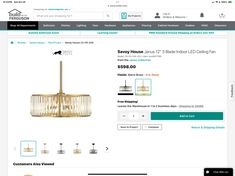 an image of a light fixture on the home depot page, which is being advertised