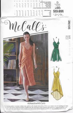 an image of a woman in a dress on the cover of a sewing pattern