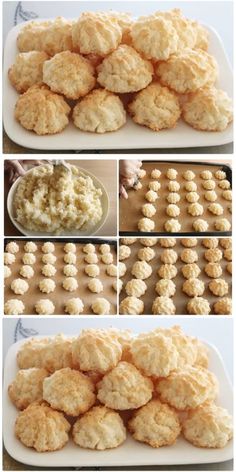 the process of making biscuits is shown here