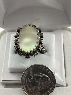 Vintage MCM Oval Mother of Pearl Silvertone Twisted Frame Ring Size 5 3/4  | eBay Frame Ring, Antique Jewelry Rings, My Photos, The Ring, Vintage Costume Jewelry, Vintage Costumes, Vintage Watches, Costume Jewelry, Antique Jewelry