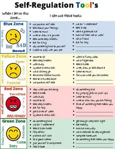 the self regulation tool chart is shown with different emoticions and feelings on it