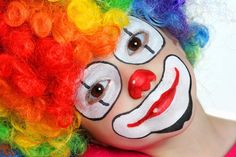 Halloween Face Painting For Kids - Sorted! - Netmums Halloween Face Paint Scary, Avantgarde Makeup, Easy Clown Makeup, Easy Halloween Face Painting, Clown Face Paint, Cute Clown Makeup, Bodysuit Tattoos, Obličejové Masky