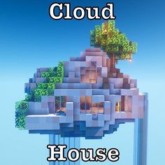 an image of a house made out of blocks with the words cloud in front of it