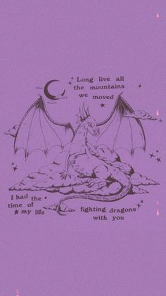 a purple background with an illustration of a dragon and the words long live all the mountains