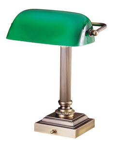 House of Troy Shelburne Antique Brass Green Glass Lamp DSK428-G71 Green Glass Lamp, Bankers Desk, Flush Ceiling Fans, Desk Antique, Bankers Desk Lamp, Buffet Table Lamps, Piano Lamps, Brass Desk Lamp, Bankers Lamp