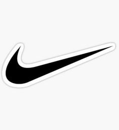 a black and white nike logo sticker