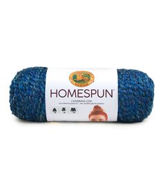 blue yarn with the words homespun on it