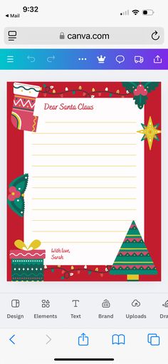 an image of a christmas letter from santa claus on the app store's iphone