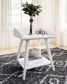 Blariden White Accent Table - Ornate Home White Accent Table, Kids Bedside Table, Furniture Mall, Living Room Aesthetic, Mounted Shelves, Ornate Furniture, Living Room End Tables, Classy Home, End Tables With Storage